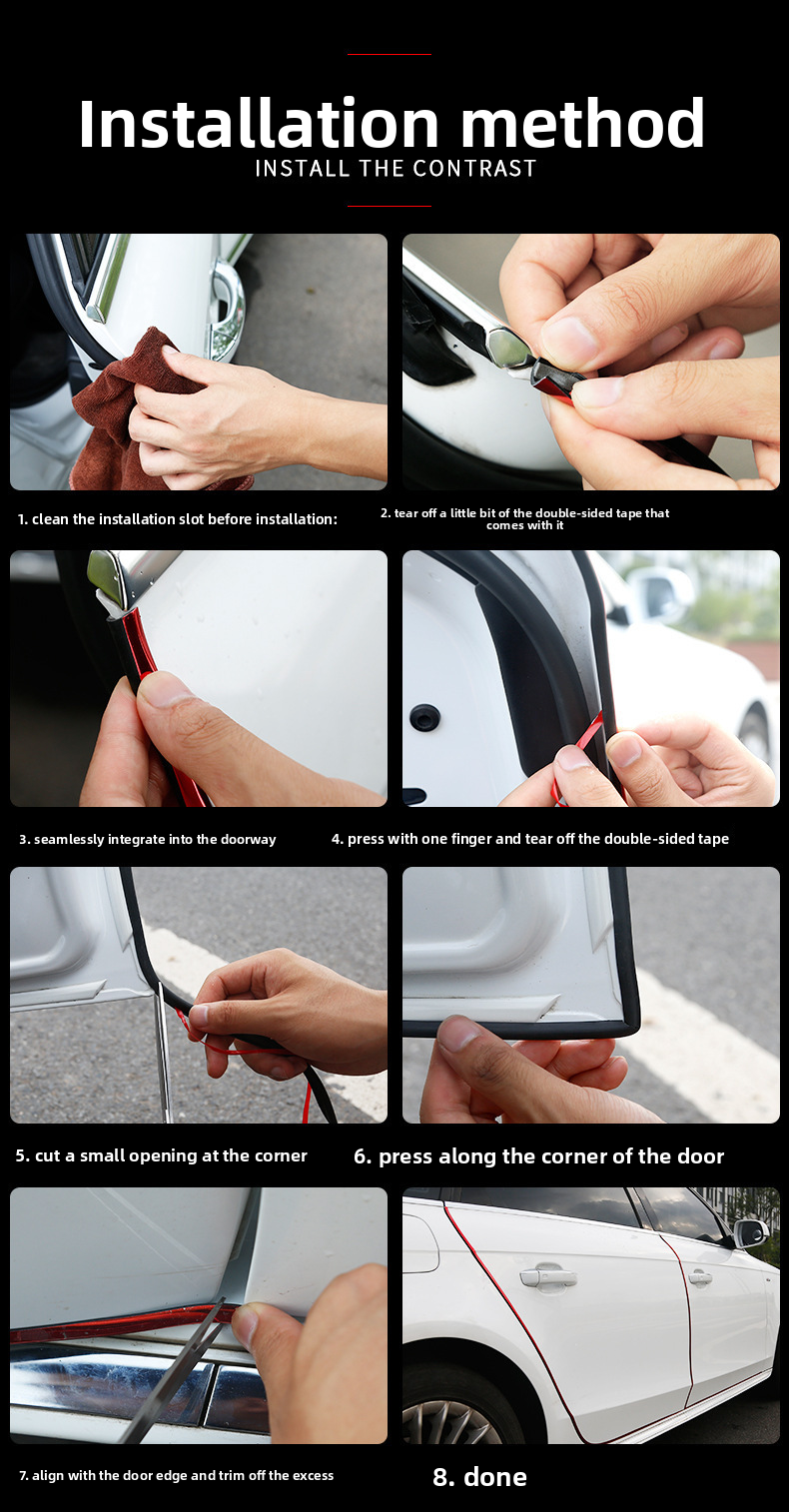 Edge Anti-Scratch Anti-Collision Sticker Car Body Door Opening Strip Decoration Supplies Universal Modification_voghion.com