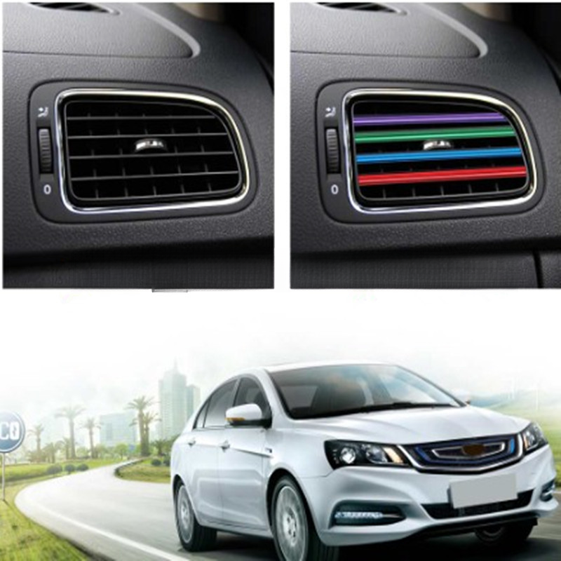 Striscia decorativa per bocchette dell'aria dell'auto con clip luminosa a forma di U, set da 10 pezzi_voghion.com