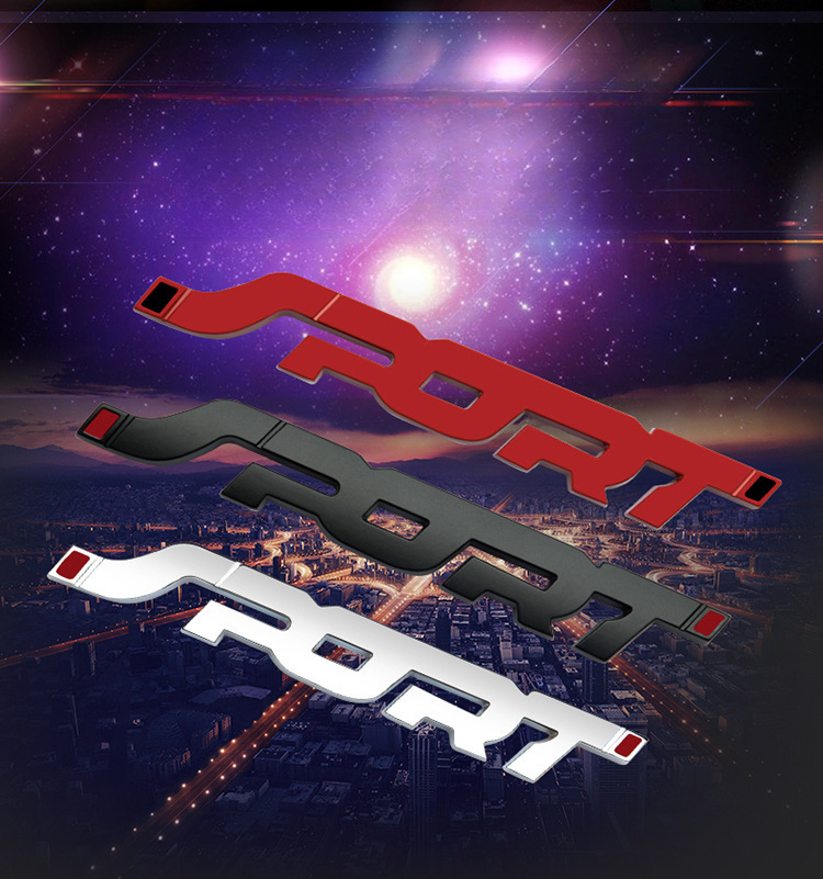 Suitable For Modified Ford SPORT Car Sticker Sports Tail 3D Metal Emblem_voghion.com