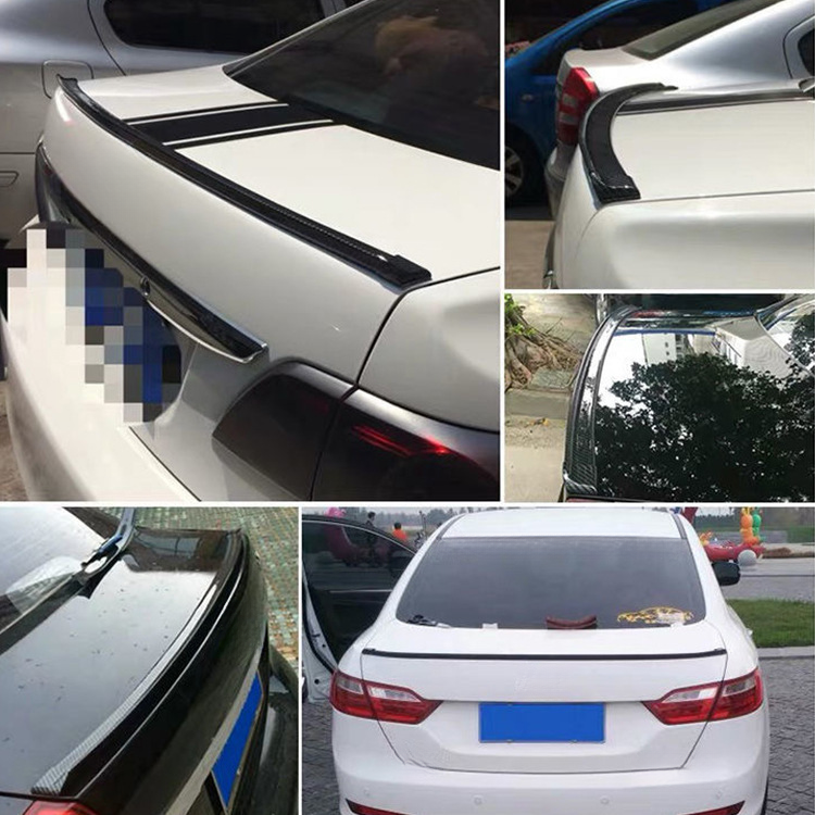 Universal Car Texture Modified No Drilling Soft 3D Carbon Fiber Spoiler Fixed Wing_voghion.com