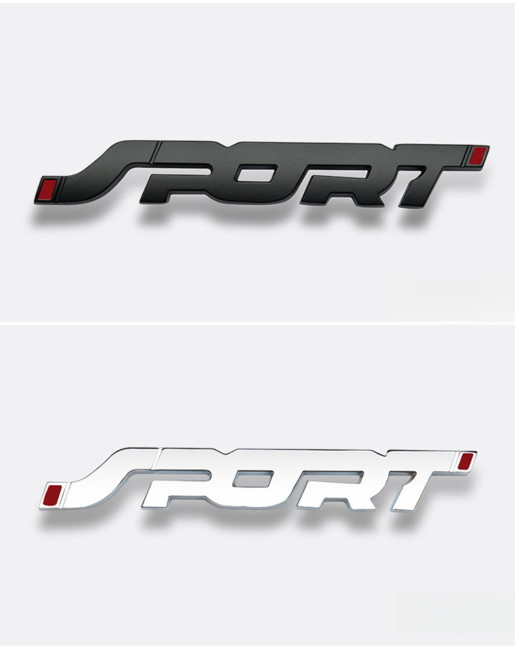 Suitable For Modified Ford SPORT Car Sticker Sports Tail 3D Metal Emblem_voghion.com