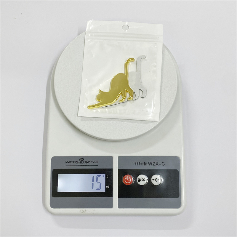 Adesivo decorativo per frigorifero, in metallo, personalizzato, con marchio laterale per auto, con gatto bianco, antigraffio, impermeabile_voghion.com