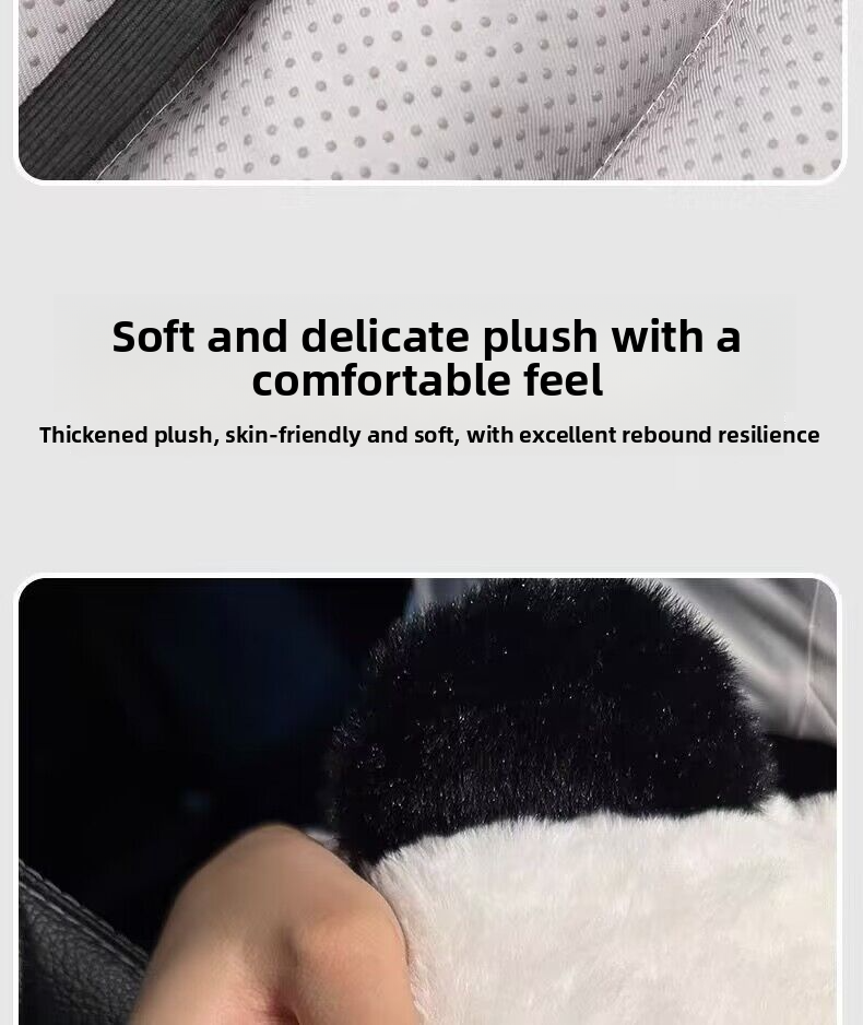 Cuscino per sedile integrato con supporto lombare universale per auto, per tutte le stagioni, in peluche invernale, pezzo unico_voghion.com