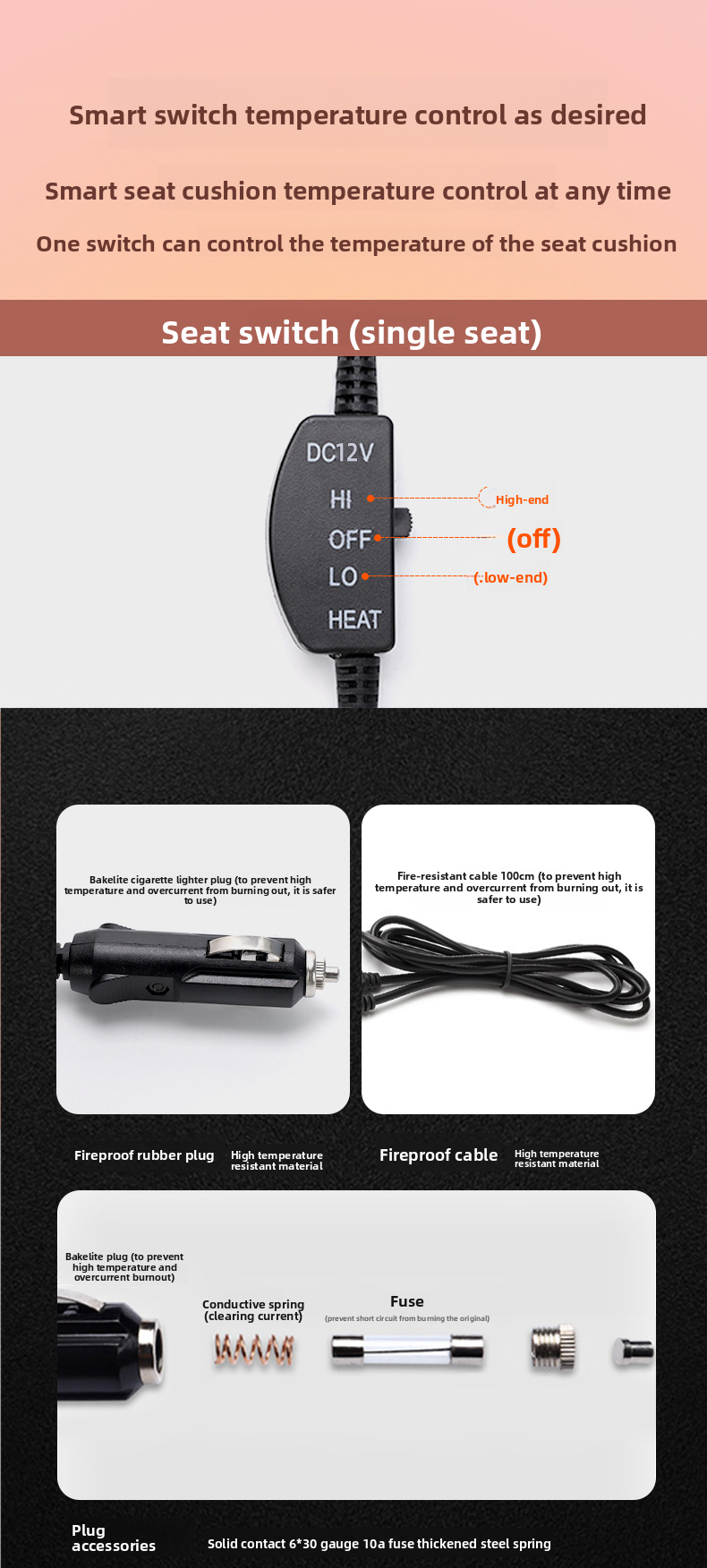 Beheizbare 12V Universal-Heizmatte für Autositze_voghion.com