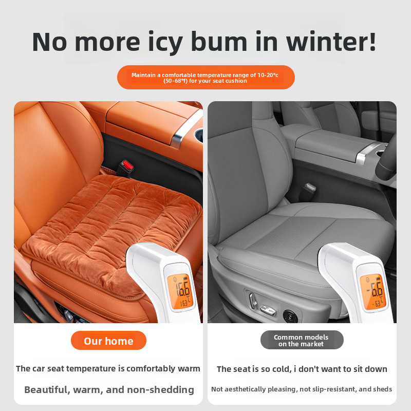 Novo carro inverno inverno grosso quente premium lã de bebê principal motorista peça única assento traseiro integrado_voghion.com