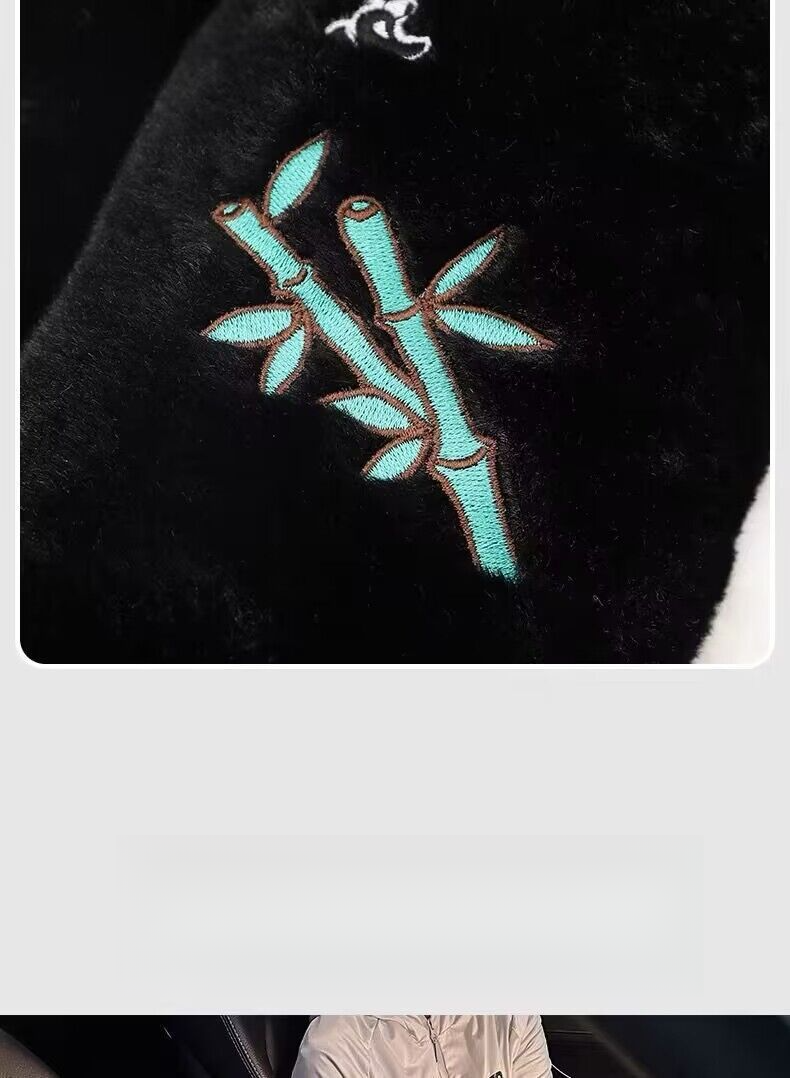 Cuscino per sedile integrato con supporto lombare universale per auto, per tutte le stagioni, in peluche invernale, pezzo unico_voghion.com