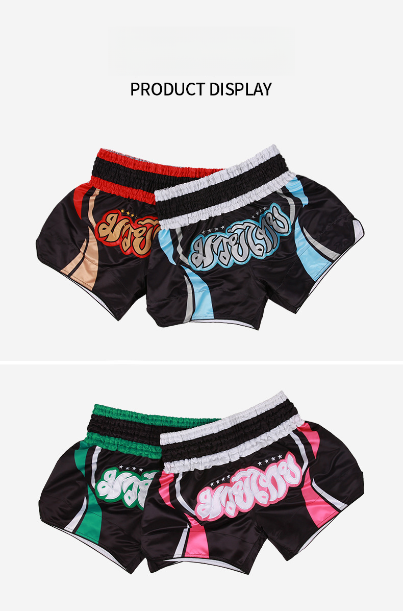 ANOHERBOXER Retro Muay Thai hlače MMA mešane borilne veščine One Fighting tekmovanje kratke hlače Sanda Wushu_voghion.com