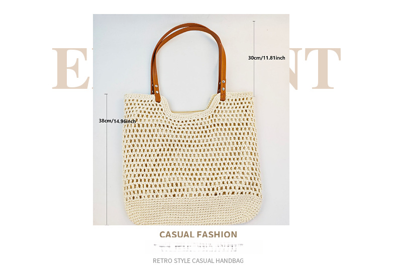 Borsa da spiaggia in cotone intrecciato a mano, grande capacità, casual, con tracolla cava, per donna, stile Ins Mori Girl Vintage_voghion.com