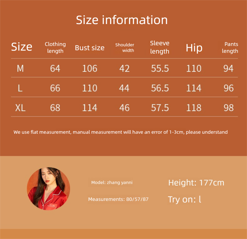 Yaoting Einfacher, lässiger Satin-Chiffon-Pyjama, lange Ärmel und lange Hose, Homewear-Set für Damen, Pama2062_voghion.com