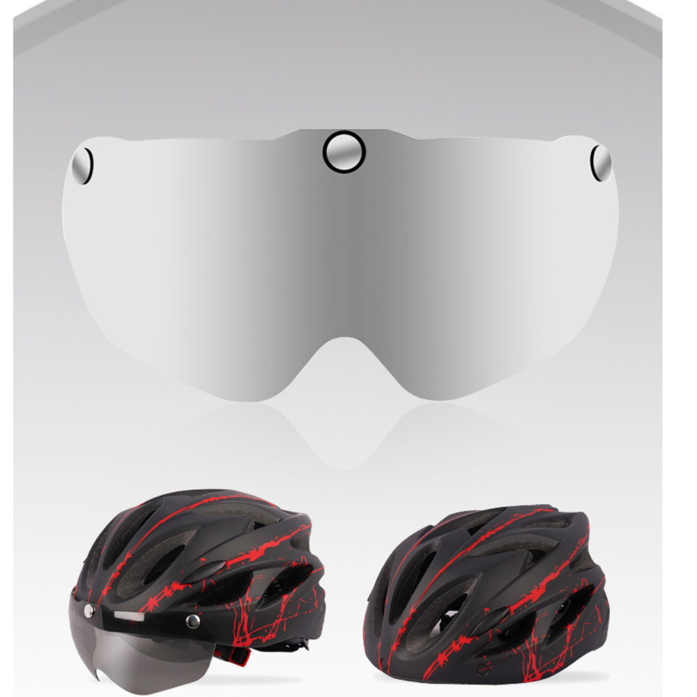 with Goggles Mountain Bike Riding Helmet Protection_voghion.com