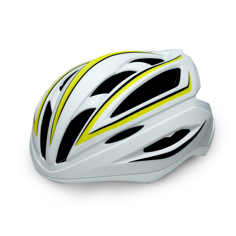 Nowy kask rowerowy do uprawiania sportów na świeżym powietrzu w matowym kolorze z liniowym wzorem i pełną krawędzią_voghion.com