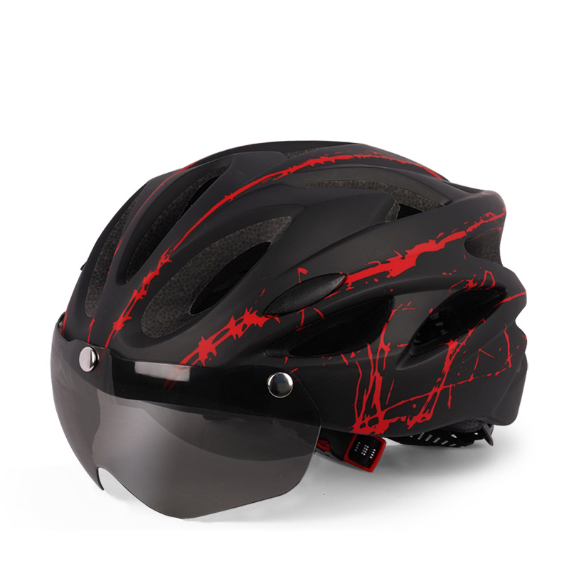 with Goggles Mountain Bike Riding Helmet Protection_voghion.com