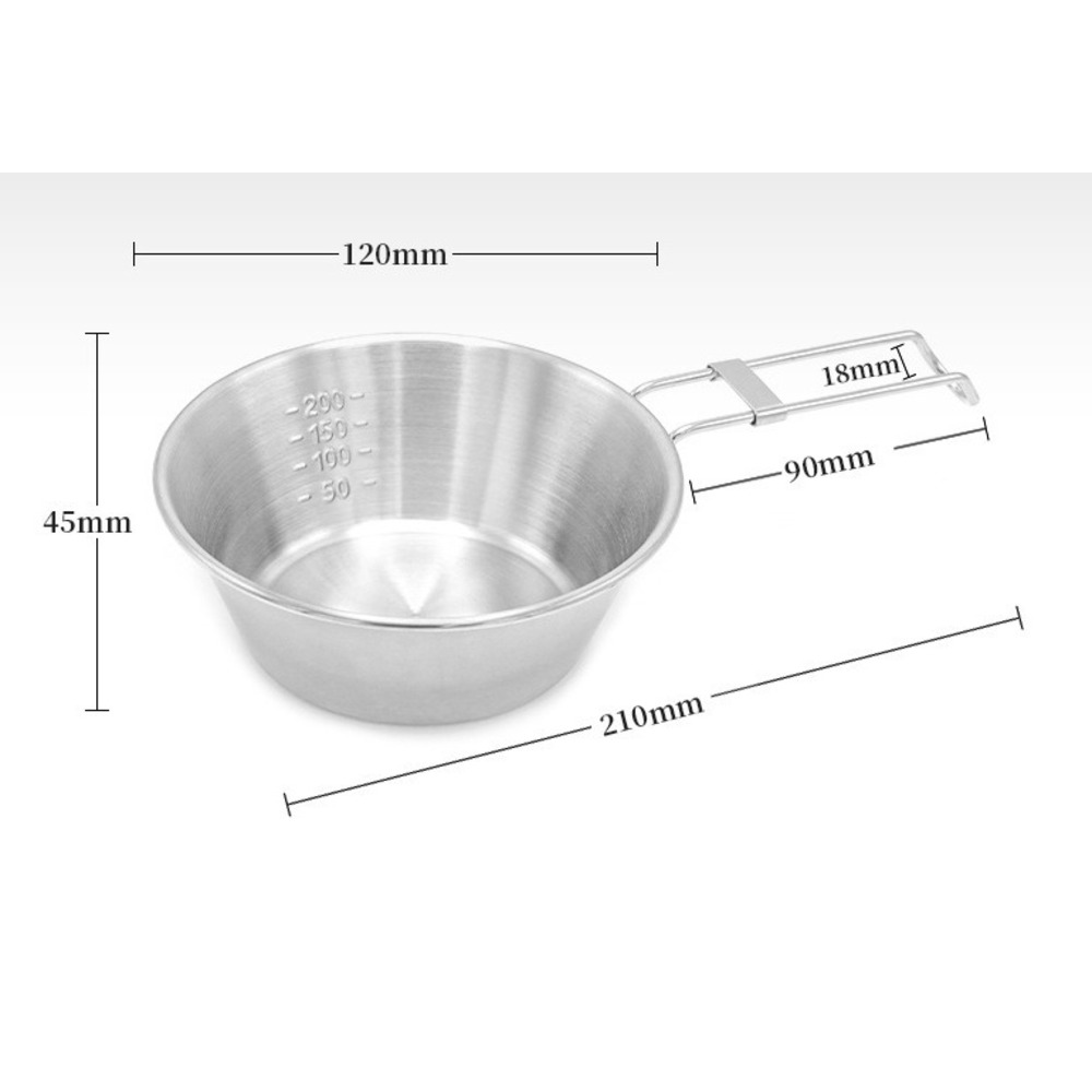 Ciotola da campeggio in acciaio inossidabile per esterni, stoviglie pieghevoli, ciotola portatile e set di conservazione delle bacchette_voghion.com
