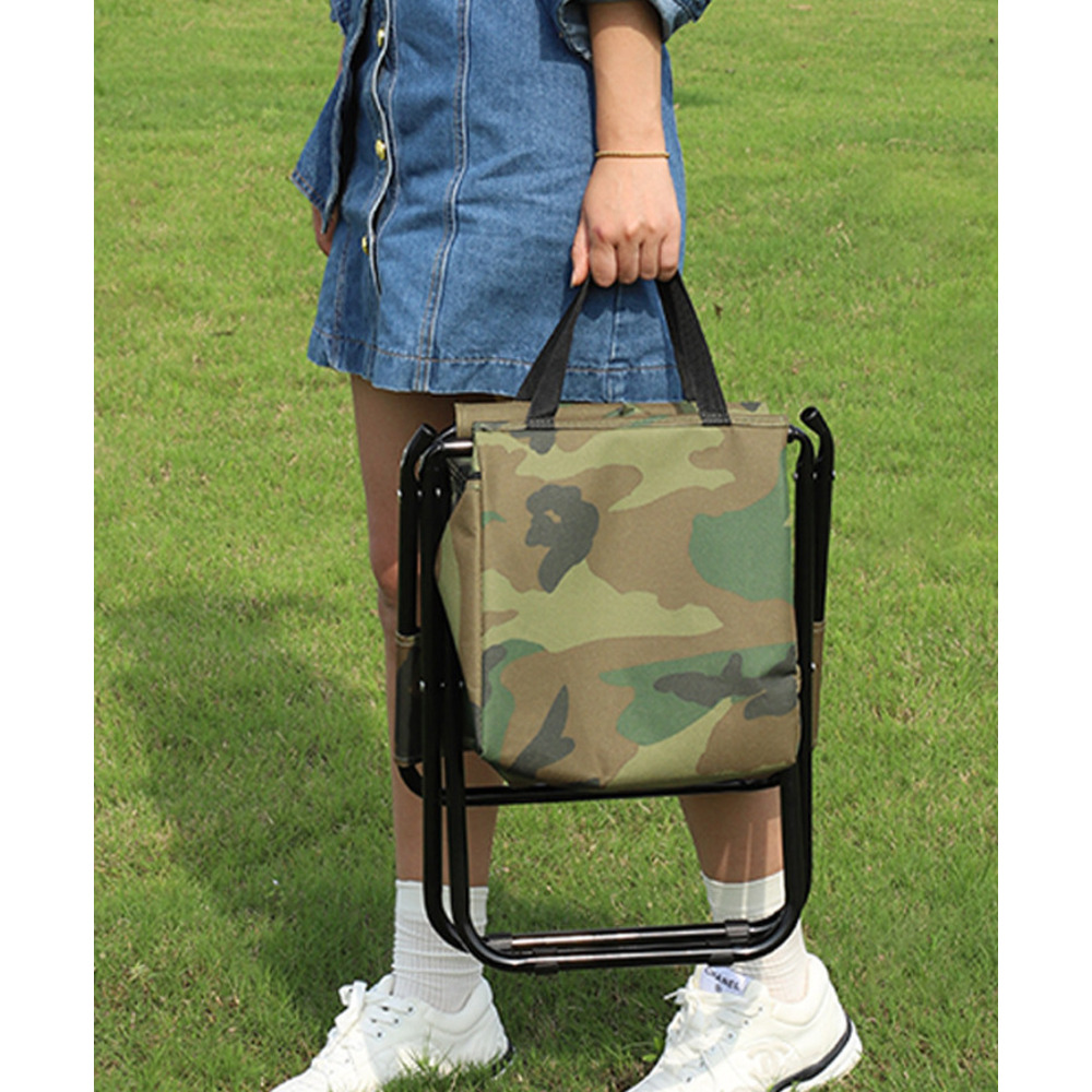 Portable Outdoor Camping Chair With Storage Bag Folding Stool_voghion.com