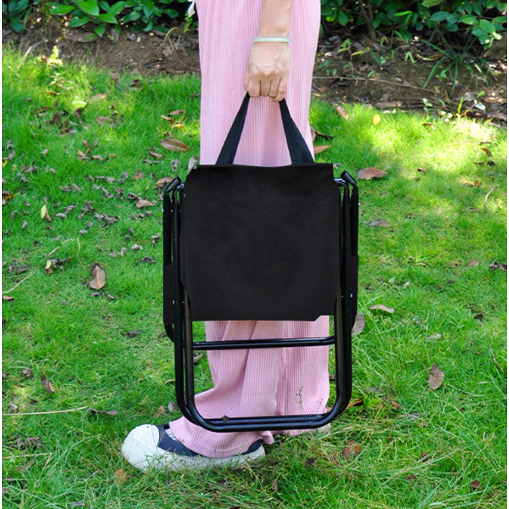 Outdoor Ice Pack Chair, Camping Portable Folding Stool, Fishing Stool With Backrest_voghion.com
