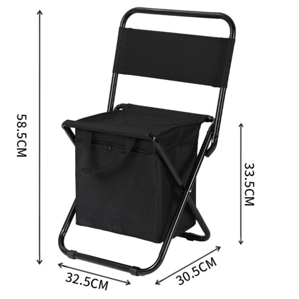 Portable Outdoor Camping Chair With Storage Bag Folding Stool_voghion.com
