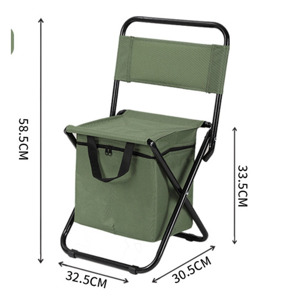 Portable Outdoor Camping Chair With Storage Bag Folding Stool_voghion.com