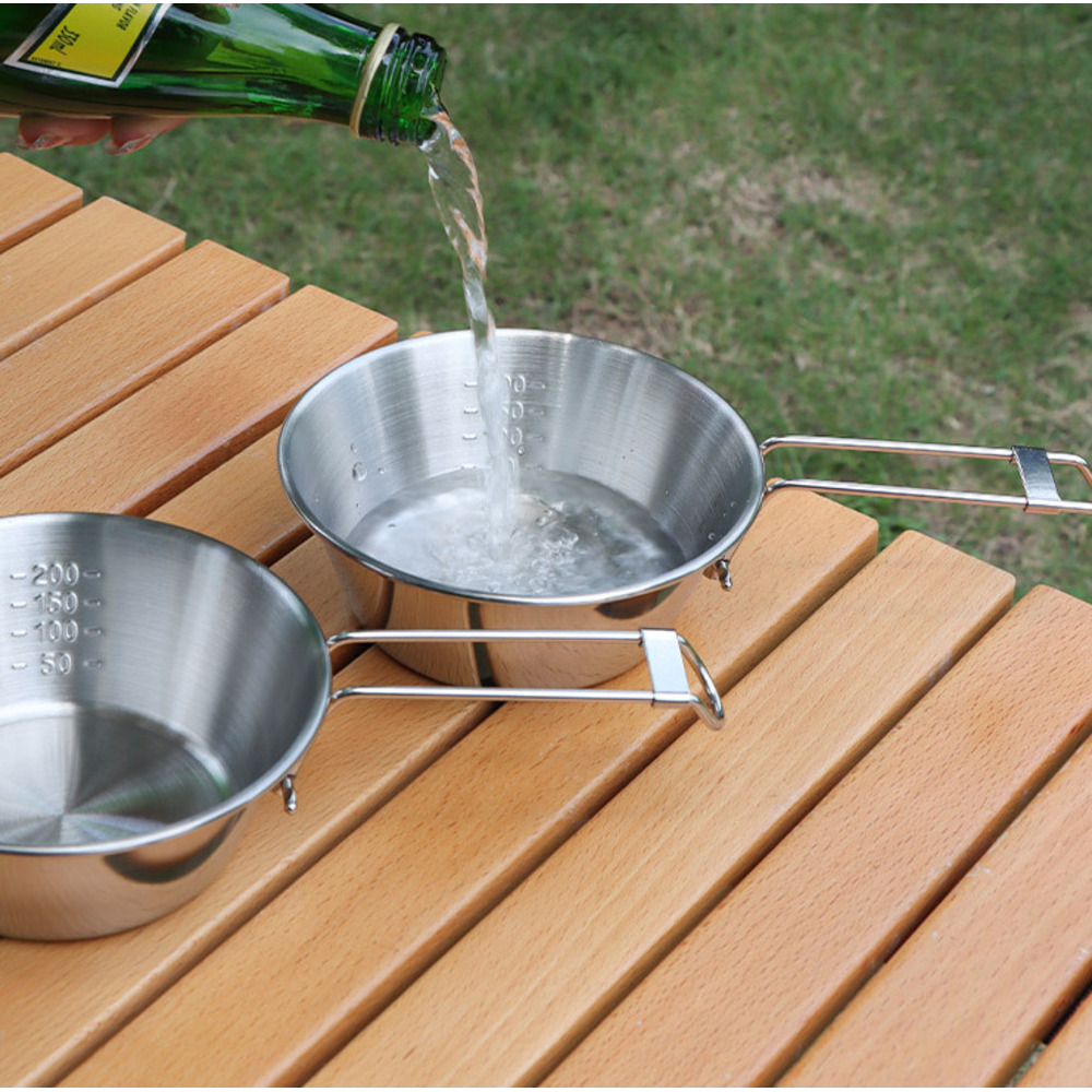 Outdoor Stainless Steel Camping Bowl, Foldable Tableware Portable Bowl And Chopsticks Storage Set_voghion.com