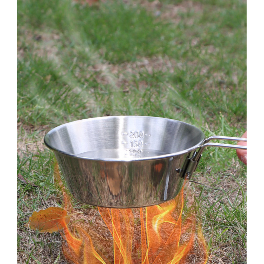 Outdoor Stainless Steel Camping Bowl, Foldable Tableware Portable Bowl And Chopsticks Storage Set_voghion.com