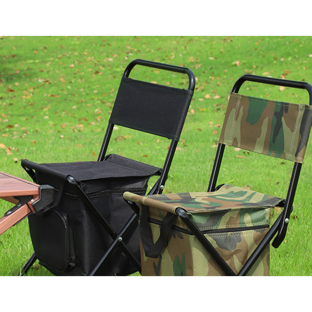 Portable Outdoor Camping Chair With Storage Bag Folding Stool_voghion.com