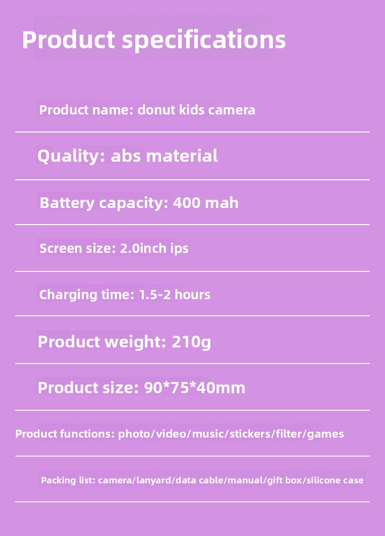 【High Quality】 Children's Cute HD Cartoon Video Small DSLR Dual Camera Mini Toy_voghion.com