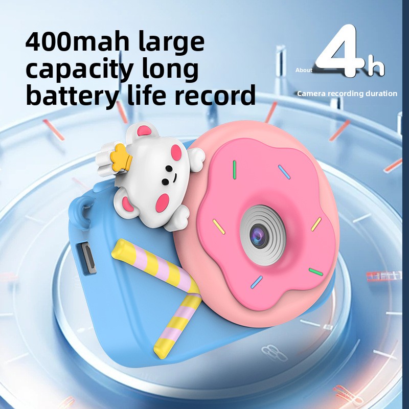 【High Quality】 Children's Cute HD Cartoon Video Small DSLR Dual Camera Mini Toy_voghion.com