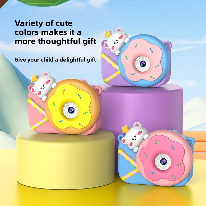 【High Quality】 Children's Cute HD Cartoon Video Small DSLR Dual Camera Mini Toy_voghion.com