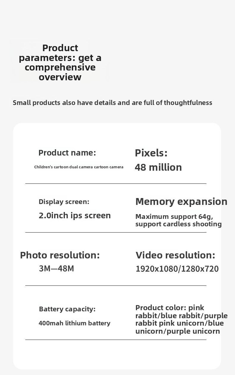 【High Quality】 New High-Definition Children's Camera With High Pixels, Cartoon Protective Case Toy, Can Take Photos And Transfer To_voghion.com