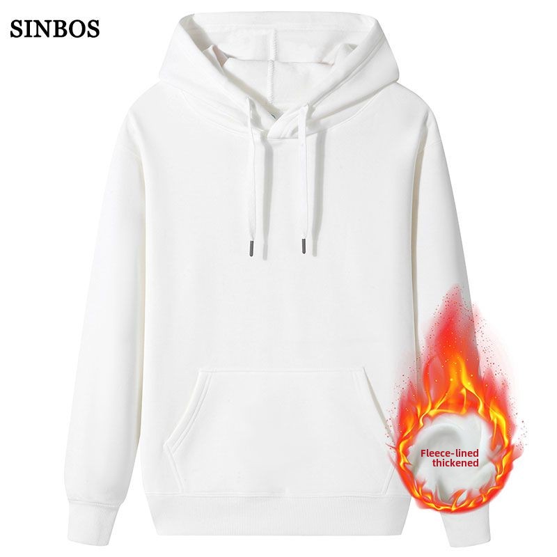 Spring Men's High-End Hooded Sweatshirt With Fleece Lining, Casual Base Layer, Black Long-Sleeve T-Shirt, New Autumn And_voghion.com