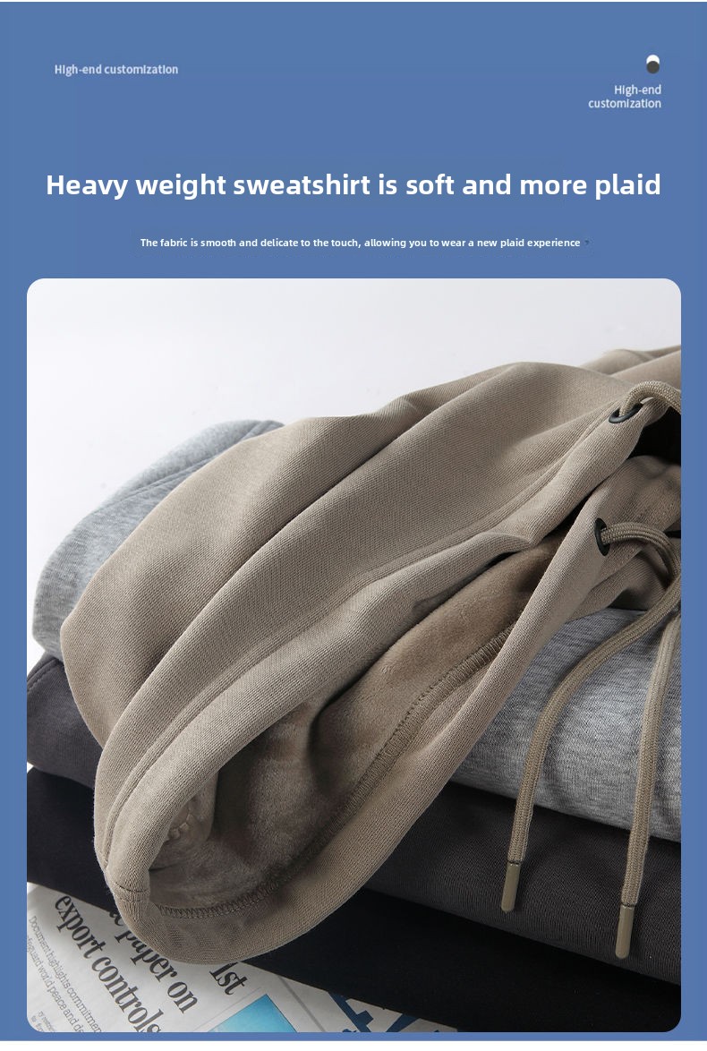 Spring Men's High-End Hooded Sweatshirt With Fleece Lining, Casual Base Layer, Black Long-Sleeve T-Shirt, New Autumn And_voghion.com
