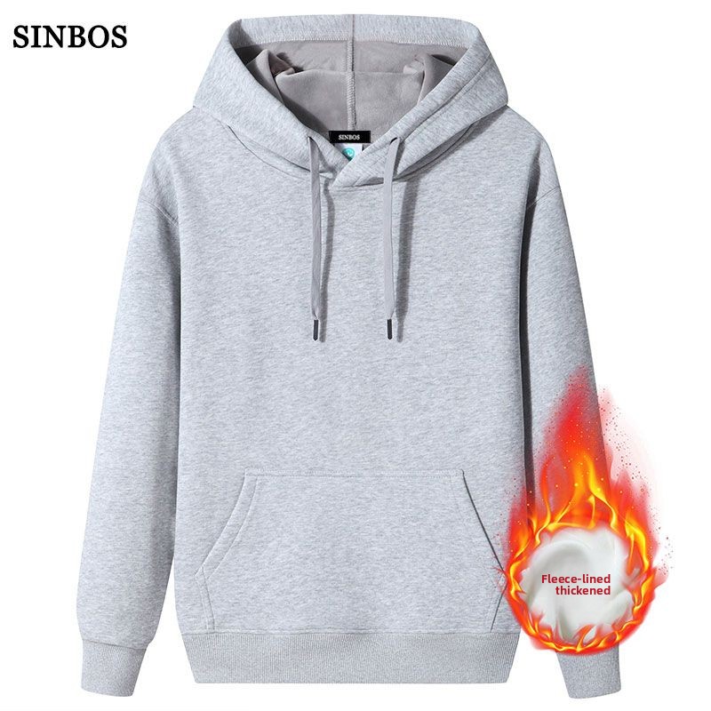 Spring Men's High-End Hooded Sweatshirt With Fleece Lining, Casual Base Layer, Black Long-Sleeve T-Shirt, New Autumn And_voghion.com