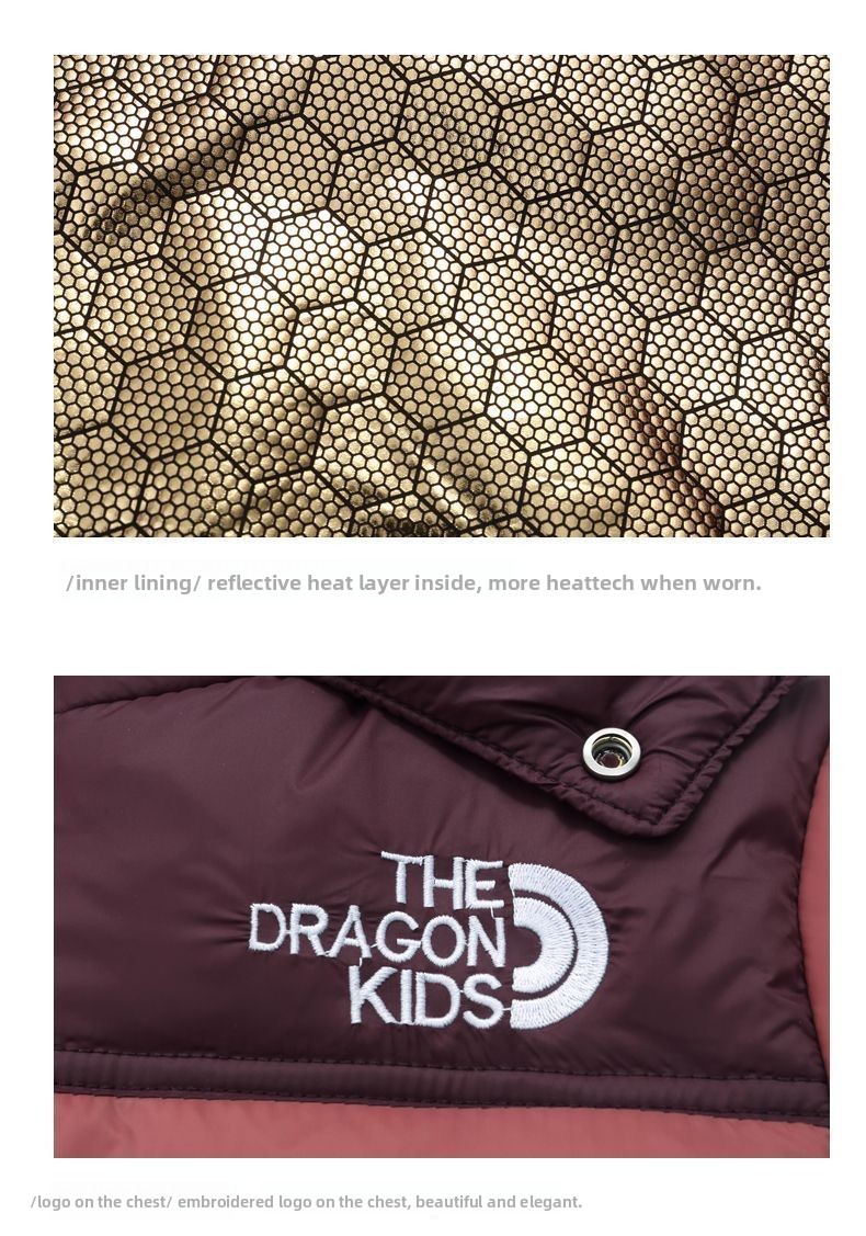 Winter Children's Short Style Outerwear Stylish Color Block Thickened Warm Lightweight Down Jacket For Kids_voghion.com