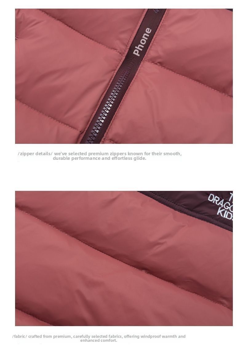 Winter Children's Short Style Outerwear Stylish Color Block Thickened Warm Lightweight Down Jacket For Kids_voghion.com