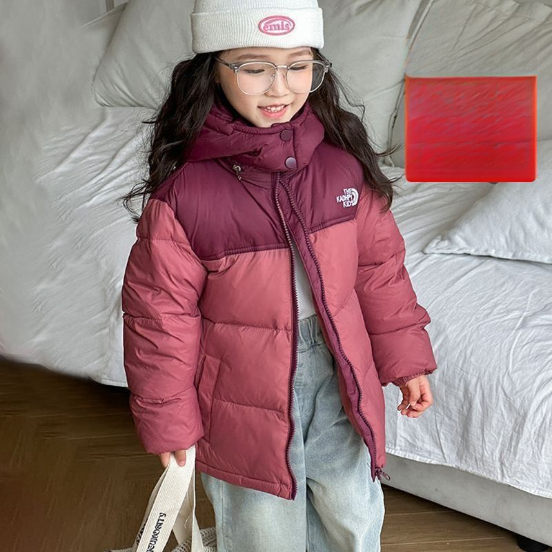 Winter Children's Short Style Outerwear Stylish Color Block Thickened Warm Lightweight Down Jacket For Kids_voghion.com