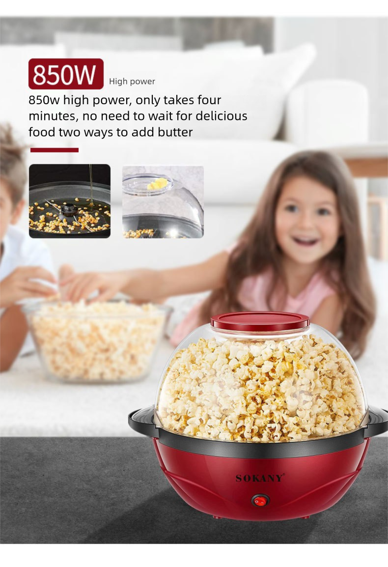 3.6L Fully Automatic Popcorn Maker Household Machine Kitchen Appliances_voghion.com