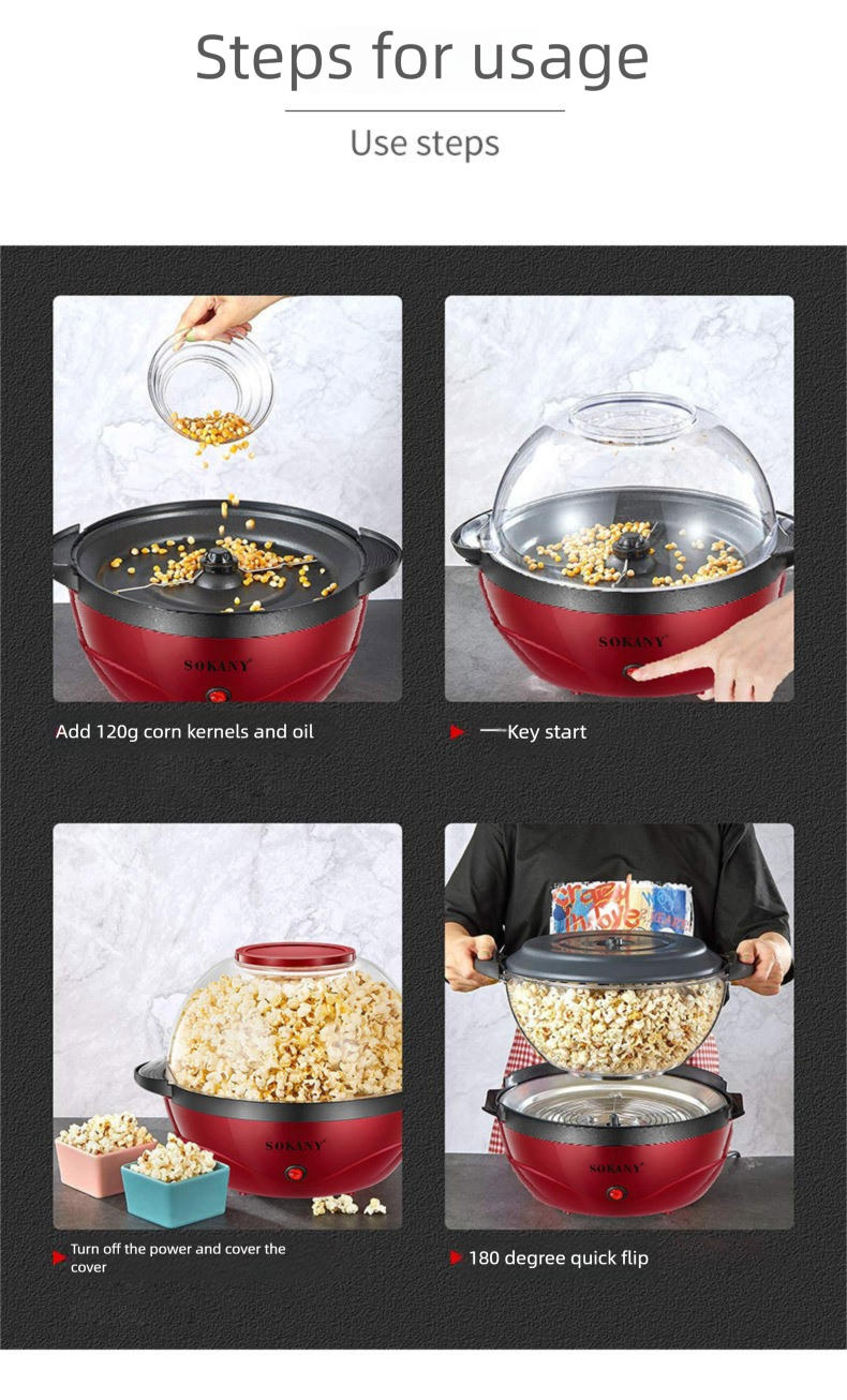 3.6L Fully Automatic Popcorn Maker Household Machine Kitchen Appliances_voghion.com