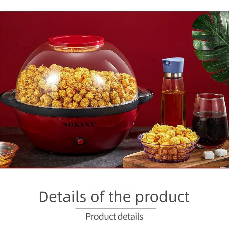 3.6L Fully Automatic Popcorn Maker Household Machine Kitchen Appliances_voghion.com