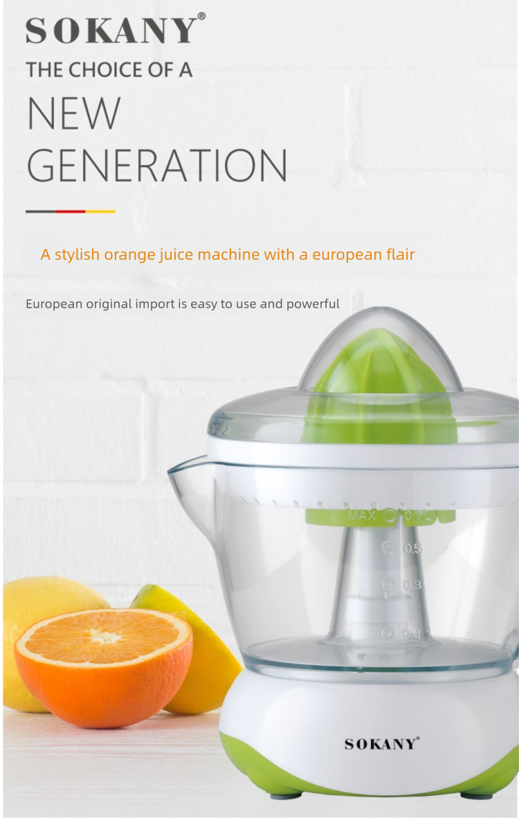700ML Orange Electric Fruit Lemon Juicer, European Standard Household Portable_voghion.com