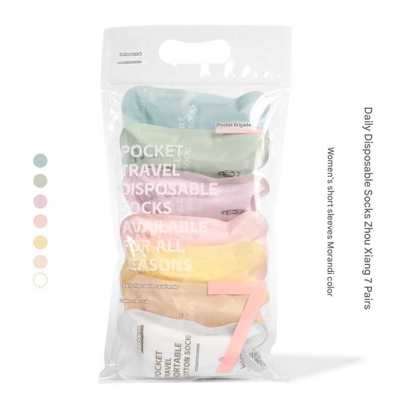 2025d Pocket Travel Einweg Frühling Sommer Männer Frauen Boot Dünne Atmungsaktive Rutschfeste Low Cut Flacher Mund Baumwollsocken_voghion.com