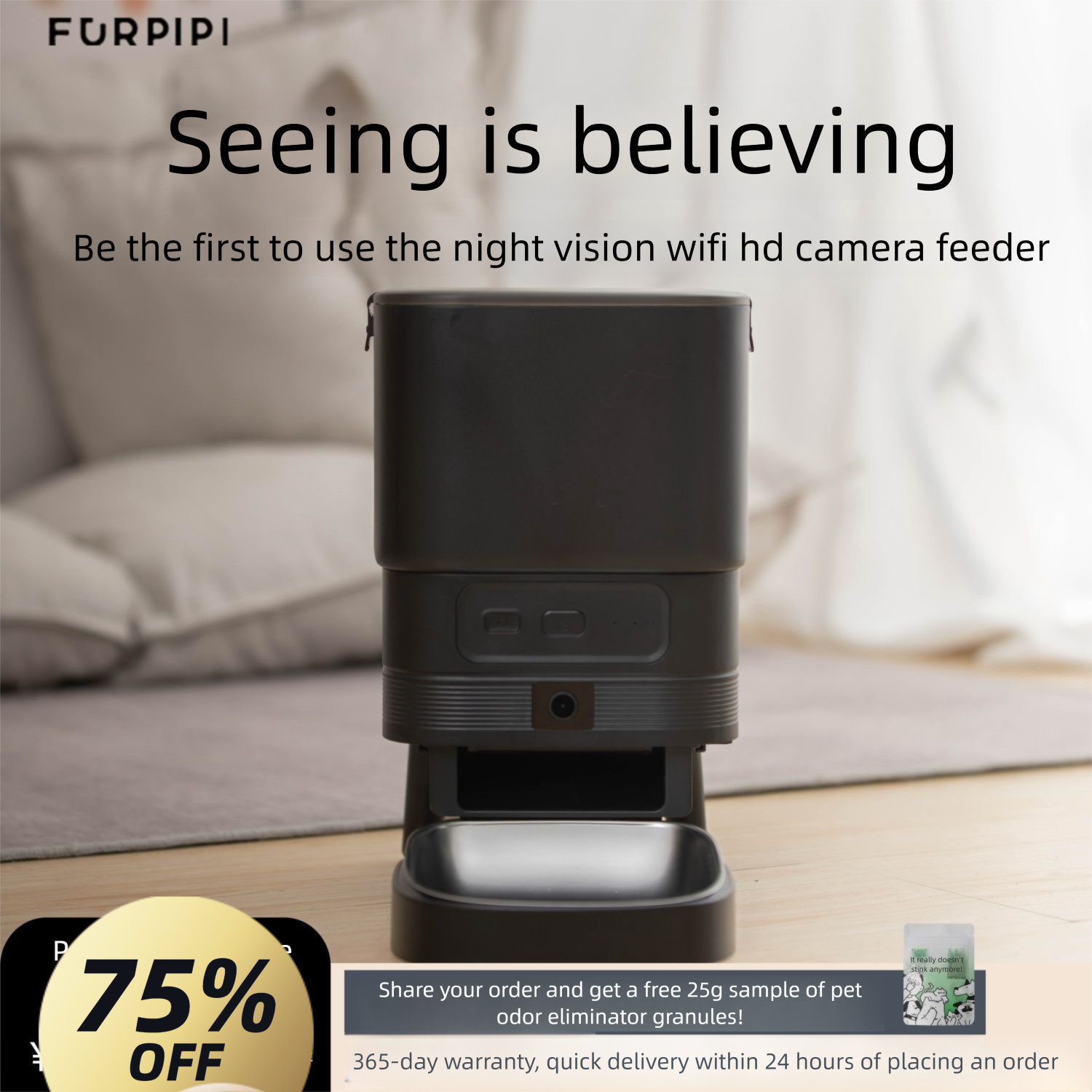 FURPIPI Smart Pet Feeder With Timer, WiFi Remote And Night Vision For Cats And Dogs_voghion.com