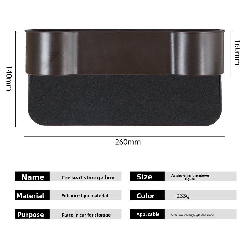 Boîte de rangement Gap pour compartiment central de siège, organisateur multifonctionnel pour l'intérieur de voiture_voghion.com
