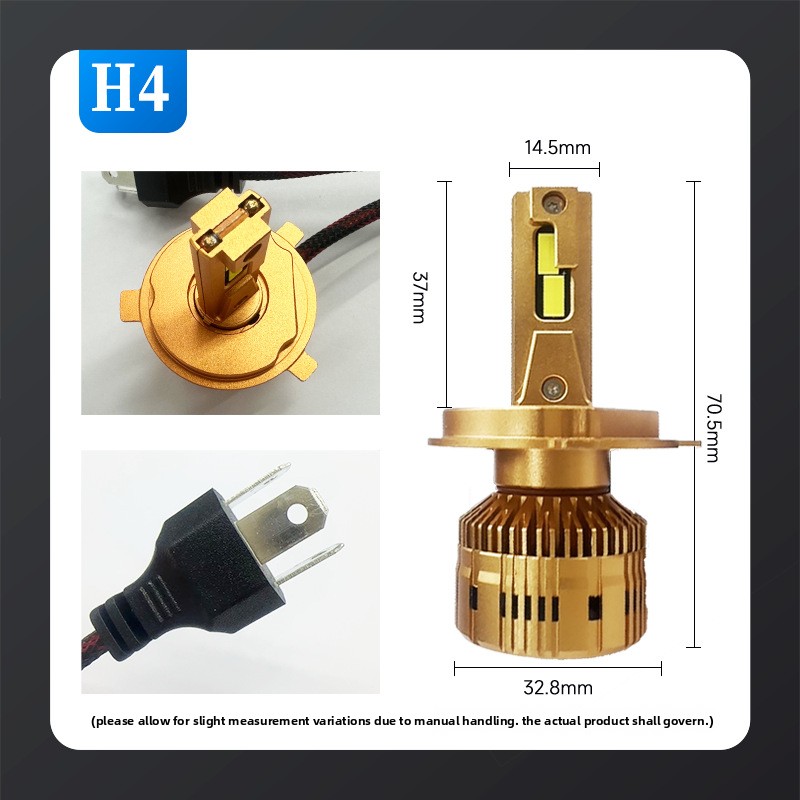 170W Doppelkupferrohr-modifizierte H4-Glühbirne LED-Autoscheinwerfer_voghion.com