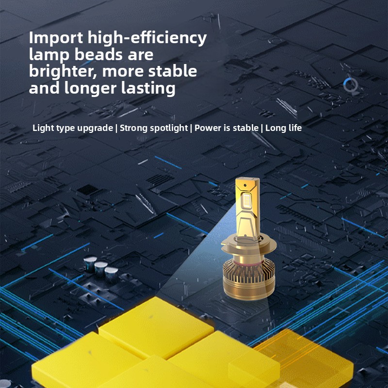 170W Doppelkupferrohr-modifizierte H4-Glühbirne LED-Autoscheinwerfer_voghion.com