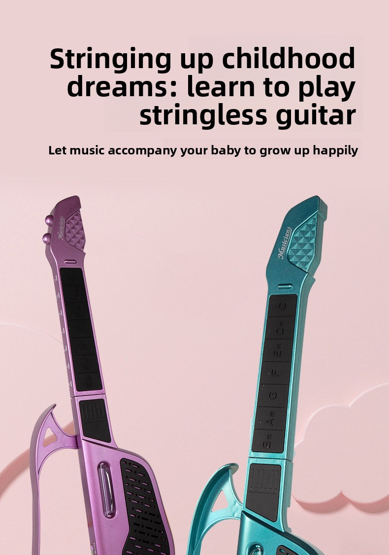 Cross-Border Children's Smart Electronic Stringless Automatic Toy For Beginners Entry-Level Foldable Guitar_voghion.com