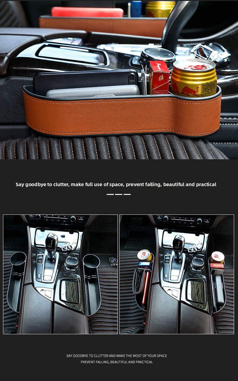 Boîte de rangement multifonctionnelle pour siège/entretoises de voiture, avec commande centrale._voghion.com