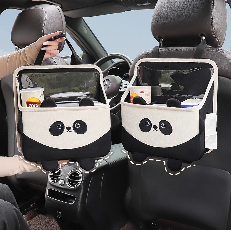 Trash Can Multi-Functional Bag Cartoon Car Seat Back Hanging Storage Box_voghion.com