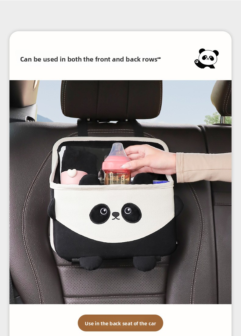 Trash Can Multi-Functional Bag Cartoon Car Seat Back Hanging Storage Box_voghion.com