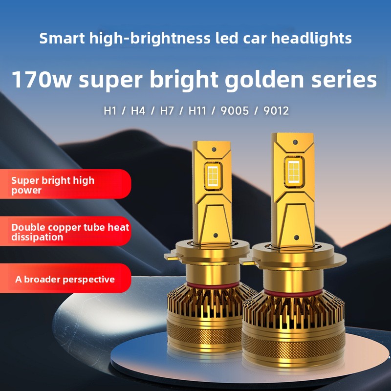 170W Doppelkupferrohr-modifizierte H4-Glühbirne LED-Autoscheinwerfer_voghion.com