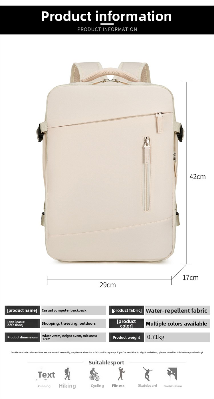 New Expandable Large Capacity Multifunctional Casual Laptop Bag Short Trip Backpack_voghion.com