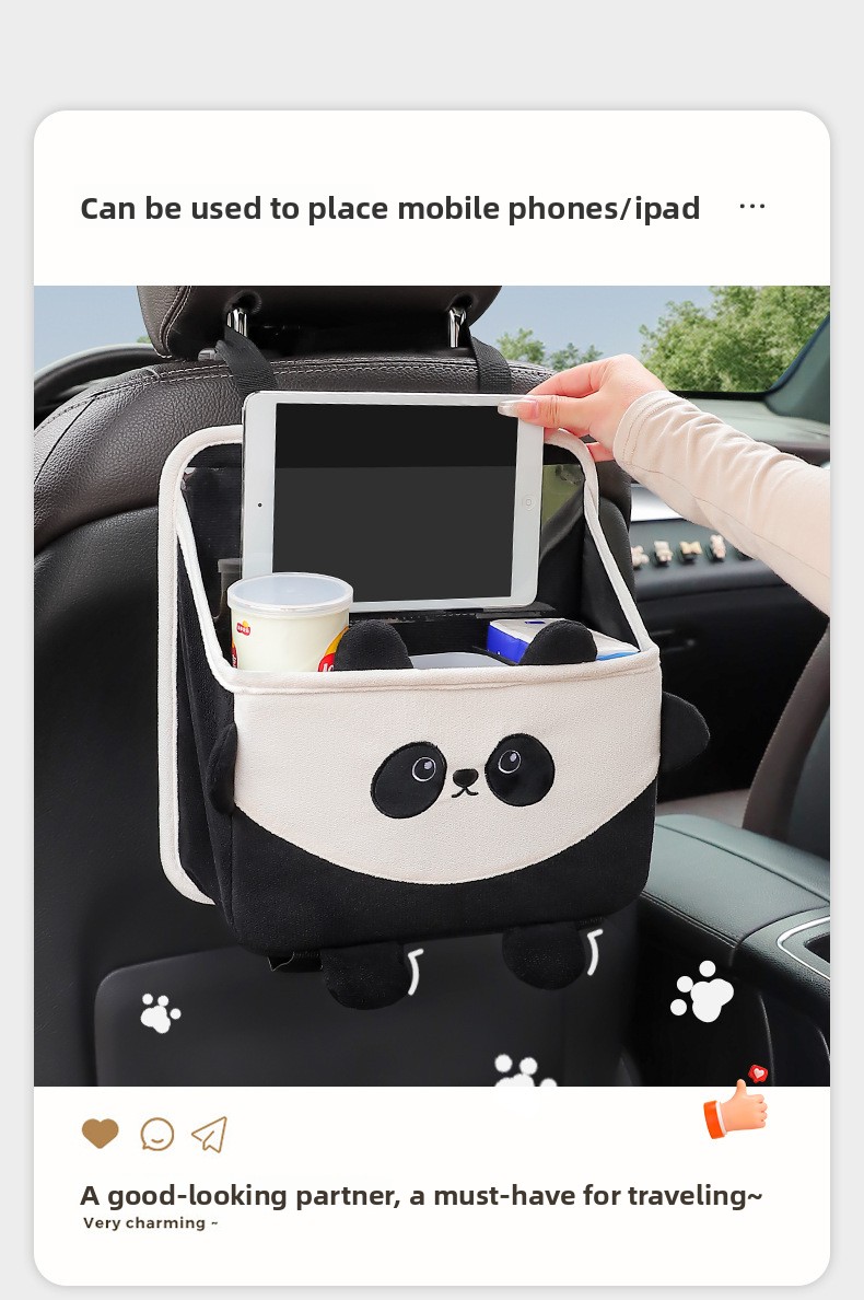 Trash Can Multi-Functional Bag Cartoon Car Seat Back Hanging Storage Box_voghion.com